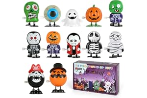LEMESO 12 pz Giocattoli di Carica di Halloween Regalo per la Festa di Halloween Giochi di Salti Bambini Zucca Fantasma Scheletro Dolcetto o Scherzetto