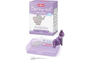 Buona Spray Sol Dispositivo Medico per Lavaggi Nasali Bambini e Adulti Nebulizzatore per Lavaggi Neonato, a Partire dai 3 Mesi di Età, per Vie Respiratorie, Lavaggio Nasale Bambini