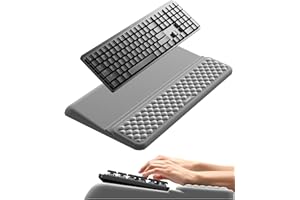 VAYDEER Set Ergonomique 3 pièces – Repose-poignet clavier, repose-poignet souris & tapis de souris en mousse à mémoire – Antidérapant, Confortable pour bureau et maison, Gris