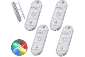Sunshine Smile RGB LED Auto Innenraumbeleuchtung - 4 Stück, mehrfarbig, Touch Control, USB wiederaufladbar
