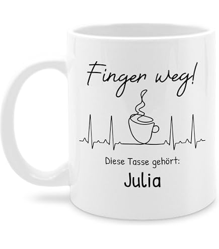 Personalisiert: 'Finger Weg!' Kaffeetasse Mit Deinem Namen – 330 Ml, Spülmaschinenfest & Beidseitig Bedruckt