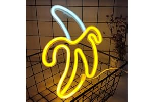 ENUOLI BANANA NEON Light Signs LED Banana Neon Segno Segno Lampada da parete Powered By 3 AA Batteria/USB LED LED Banana Luce notturna per camera da letto Camera per bambini Decorazioni per feste d