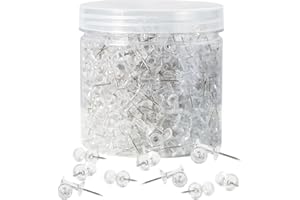 KZNKZN 600 puntine da disegno, puntine per lavagna, bacheca in sughero, mappe, standard trasparenti, puntine da disegno in acciaio, per bacheca, bacheca, ufficio, bacheca in sughero, mappa