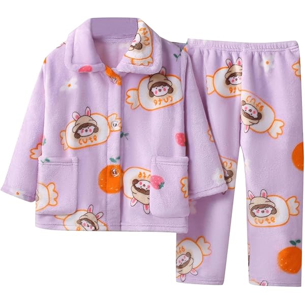 Pyjama Hiver Polaire Pour Filles 2 Pièces Ensemble Vêtements