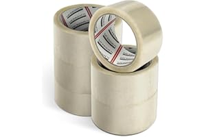 Merrimen Strong Heavy Duty Clear Packaging Tape - 6 Rolls (48MM x 66M) - Secure Sticky Sealing Tape for Parcel Boxes, Moving Boxes & Large Postal Bags - Ideal for Long Term Storage