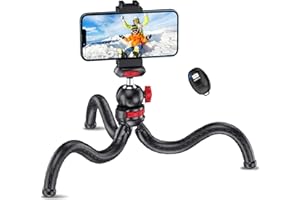 ANKEPOWER Phone Tripod, Flexible Camera Tripod, Tabletop Octopus Portable Bendy Phone Tripod Stand with Wireless Remote Control and phone holder, Lightweight Mini Travel Phone Tripod for iPhone/Cameras/DSLR
