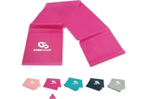 ‎CORESTEADY Coresteady Gymnastikband für Männer und Frauen – Fitnessband ohne Zurückschnellen für Krafttraining – Gummiband Sport für Fitness, Pilates, Physio und Yoga – Mit Trainingsanleitung