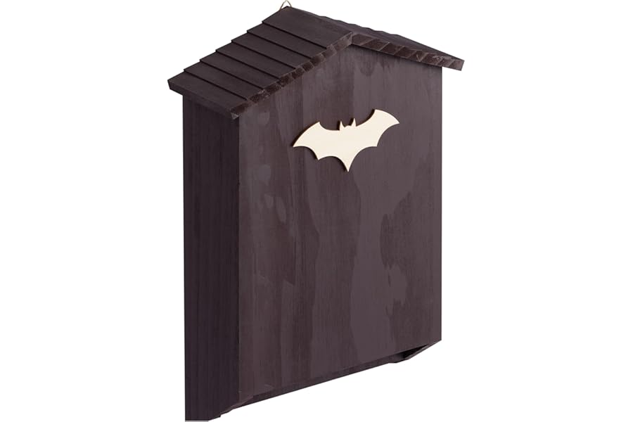 Navaris Large Outdoor Pine Wooden Bat Box - Double Chamber Bat Roosting House - 26x10.2x42cm