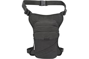 Larswon Sacoche de jambe étanche pour moto, noir