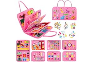 IZDUDO Busy Board Montessori, Paneles Sensoriales Tablero de Actividad para Desarrollar Motricidad Fina y Aprendizaje Preescolar, Juguetes Educativos Libro Silencioso Viajes para Niños Niñas#7