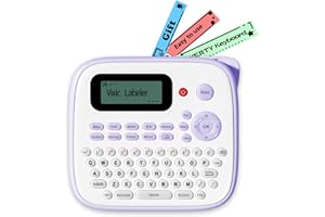 Vixic Label Maker Machine with Tape, D210S Portable Label Printer, QWERTY Keyboard Labeler, Handheld Labeler Machine for kids, Multiple Symbols Sticker Maker for Home Small Business Use, Purple