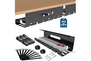 GLOSKIN 2 canalina per cavo da scrivania, non necessita di foratura, gestione del cavo, supporto in ufficio, casa, posto di lavoro, nero