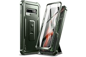 Dexnor Etui do Samsung S10, [wbudowana osłona ekranu i podpórka] Wytrzymała ochrona klasy wojskowej, odporna na wstrząsy osłona ochronna do Samsung S10 - Zielony