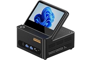 AOOSTAR G-FLIP Mini PC Ryzen 7 H 255(bis zu 4,9GHz), Barebone Mini Desktop Computer mit 5" HD-Bildschirm Kein RAM Keine M.2 SSD, Micro Gaming PC OCuLink/4K HDMI/2xUSB4/2x2,5G LAN für Büro,Heimkino