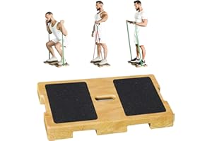 QUINCRY Wood Resistance Band Platform Base, Resistance Band Foot Plate, Fitness Exercise Board Footplate, Step Board for Workout Board for Home Gym