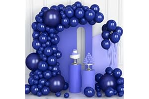 OUSUGA Navy Blue Balloons, 106 pcs Dark Blue Balloon Garland Arch Kit 5 10 12 18 inch Night Blue Latex Balloons with Balloon Ribbon and Chain for Men Women Boys Birthday Party Baby Shower Wedding Decorations