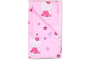 PinkZebra Puppenbettwäsche beidseitig, 3-teiliges Set für kleines Puppenbett, Puppenbettzeug aus Baumwolle, Bettwäsche für Puppen, Puppenbettzeug mit Matratze, Katze