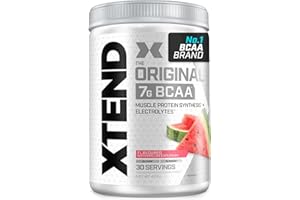 SCIVATION XTEND Original BCAA Powder Watermelon Explosion 30 Servings | 7g BCAAs Per Serving | Sugar Free Branched Chain Amino Acids and Electrolytes Powder for Post Workout Muscle Recovery and Hydration