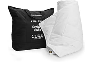 ‎CURA CURA Pearl Classic Gewichtsdecke 135x200 7kg - Anti Stress Therapiedecke - Schwere Decke für tiefen Schlaf und bessere Erholung - Schwere Bettdecke aus 100% Baumwolle - Heavy Weighted Blanket