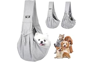 YISKY Hundetragetasche, Reversible Welpentrage Freihändig, Hunderucksack Bis 8 kg, Haustiertasche für kleinen Hund und Katze, Hundetragetasche für Spaziergänge/Aktivitäten im Freien (Grau)