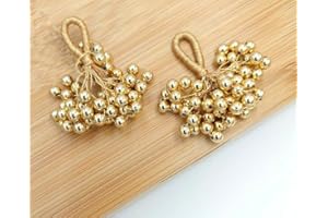 FEATHERS CREATION LTD Feathers Creation 4 Pcs Latest Indian Mini Bead Tassels Latkan with Loop for Blouse, Dupatta,Edging Sew on (Gold)