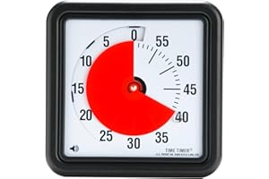 Time Timer Original Medium 20x20cm; Minuterie visuelle de 60 minutes - Compte à rebours de la salle de classe ou de la réunion pour enfants et adultes (noir)