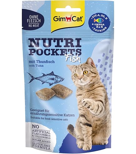 GimCat Crunchy Snacks Ente Mit Katzenminze – 5 X 50 G, Getreidefrei