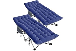 SUNYRISY Camp Bed for Adults, Portable Outdoor Bed with Removable Cozy Mattress & Carry Bag, Supports Up to 400kg