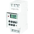 Logilink ET0010 ET0010-DIN-Rail Digital Timer and LCD for Easy Switching of e.g. neon Lights, Water heaters, Lanterns, Irrigation Systems, etc, White
