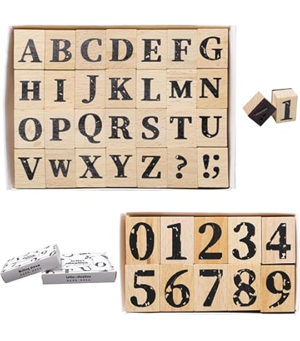 Cijferstempels set 12 stuks houten scrapbooking stempels doe-het