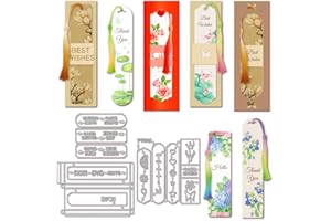 GLOBLELAND Matrices de Découpe de Marque-Page en Métal Pochoirs de Gaufrage avec Mots de Bénédiction Modèles pour Scrapbooking Gaufrage Décoratif Carte en Papier 4.8~5.9×4.13~7.2 pouce