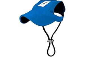 Pawaboo Hunde Baseballmütze, Basecap Verstellbar Sonnenschutz Hut Hundecap mit Ohrlöchern für Welpen Haustier, M, Blau