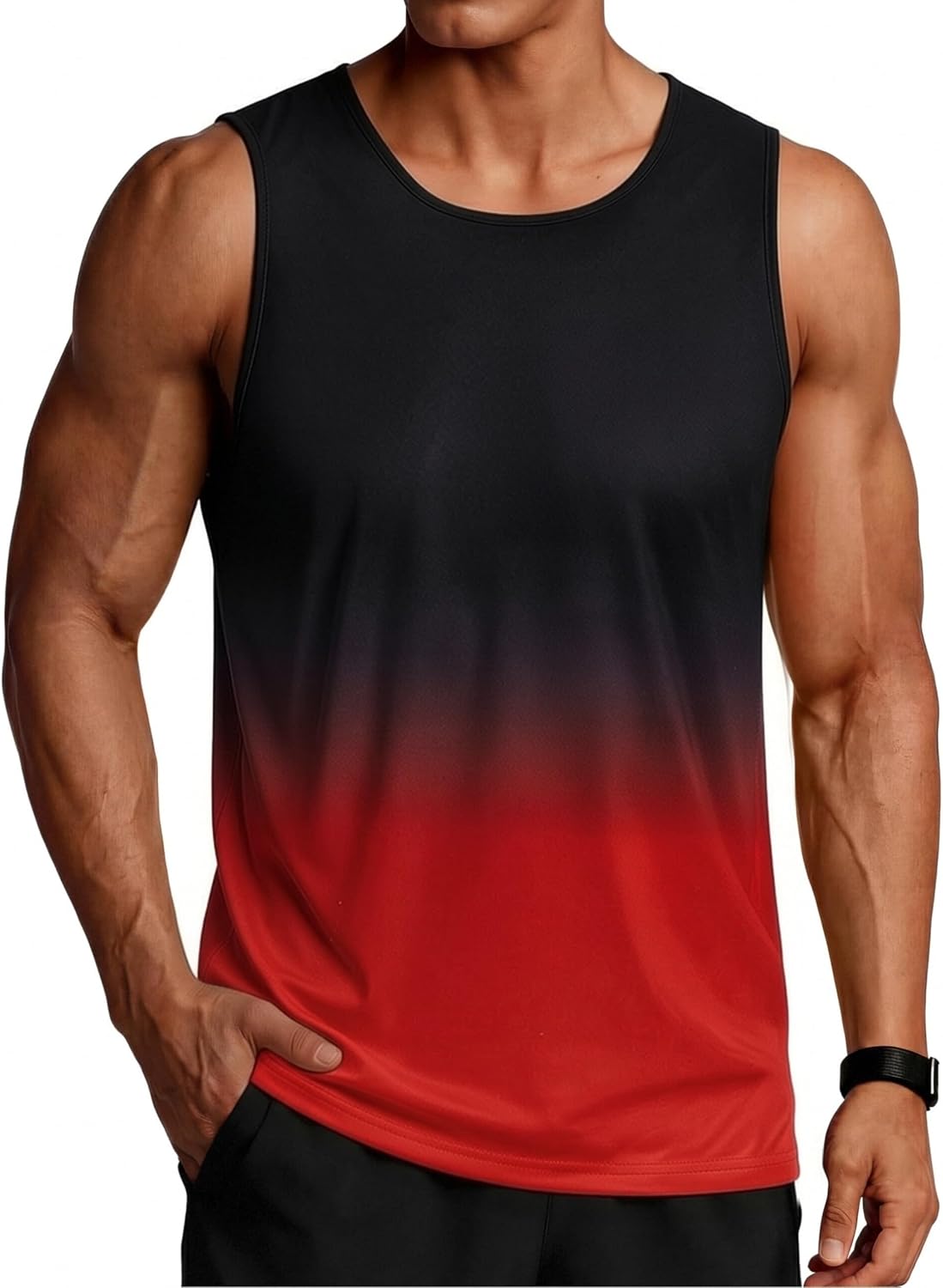 PINSPARK Camiseta de tirantes para hombre, sin mangas, camiseta de entrenamiento, verano, exterior, camiseta funcional