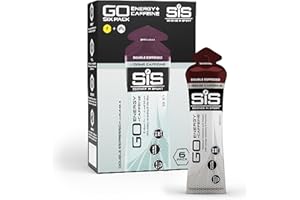 SCIENCE IN SPORT SIS Science in Sport GO Energy Gel + Caffeina 6x60ml Espresso doppio, Vegan - Gel energetico con 150mg di caffeina e 22g di carboidrati, Energia per lo sport di resistenza