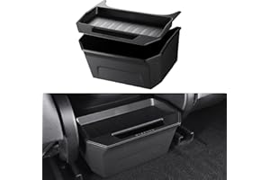 BASENOR Tesla Model 3 Rückenlehnen Mittelkonsole Organizer TPE Rücklehnen Aufbewahrungsbox mit Deckelabdeckung Mittlere hintere Ablage 2 Sitzreihe Organizer für Model 3 Innenraumzubehör Gen 2