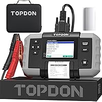TOPDON BT600 Batterietester KFZ 12V 24V, 100-2000 CCA Autobatterie tester mit Drucker, 3,5 Zoll Farbbildschirm, 5,9 Fuß Kabel