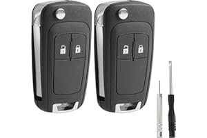ZIGEFOFO 2 Stück Autoschlüssel Gehäuse 2 Tasten Fernbedienung Kompatibel für Opel Insignia Astra Meriva Mokka Zafira Adam / Chevrolet Cruze Aveo Orlando Spark Trax Matiz Captiva Auto Schlüssel Schlüsselgehäuse