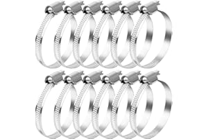 YFLeomry 12 Stück Schlauchschelle Edelstahl 40-60mm，Hochwertige Schlauchschellen Set aus Rostfreiem Stahl，Universelle Schlauchklemmen für Wasser, Luft，Kraftstoffschläuche