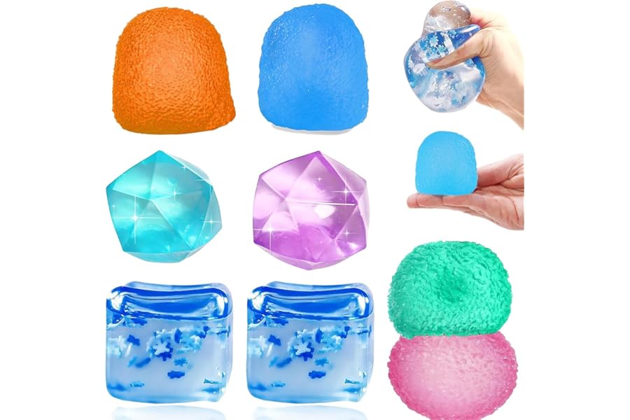 8 PCS Squishy Cubes Stress Ball for Kids,Squishy Fidget Toys,Fidget Cube Stress Toys,Square Stress Relief Sensory Cubes for Kids & Adults,Sensory Squeeze Toy Hand Exercise,Sugar Ball for Relax Tension