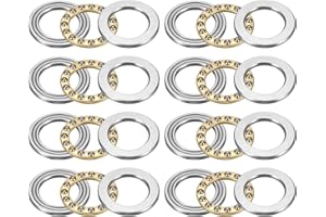 sourcing map 8pcs F12-19M Thrust Ball Bearings, 12mm x 19mm x 5mm Miniature Thrust Bearing with Washers Chrome Steel Single Direction for Conveyor Systems Machine Tools