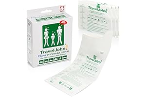 TRAVELJOHN - WC portatile in carta da 800 cc monouso per uomo, donna e bambino, confezione da 4 pezzi, 25879