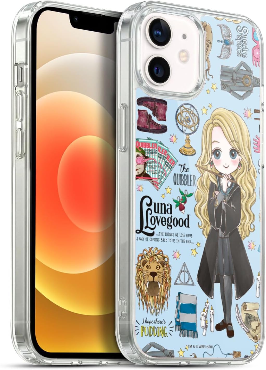 Head Case Designs Licenciado Oficialmente Harry Potter Patrón Luna Reliquias de la Muerte XXXVII Caso Funda de Gel Suave Compatible con Apple iPhone 12 / iPhone 12 Pro