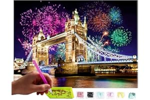 MISHBAY Diamond Painting London - 5D DIY Pintura Diamante 30x40cm - Dibujos con Diamantes Edificios - Punto de Cruz Kit Completo