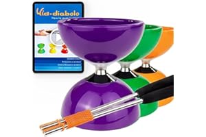 Juggle Dream Carousel Diábolo Set para Malabares - Pro Triple Rodamiento Diábolo con Varillas de Aluminio y Vídeo de Aprendizaje en Línea (Morado)