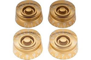Musiclily Pro Metrische Gitarre Knöpfe Potiknöpfe Speed Knobs für Epiphone Les Paul Style E-Gitarre Bass, Gold(4er Set)