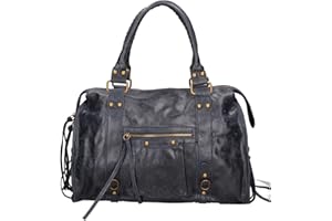 Gave Lux Sac à bandoulière, en daim véritable, pour femme Produit artisanal Fabriqué en Italie, GLX220609023FBG Cuir clair 41 x 28 x 13 cm