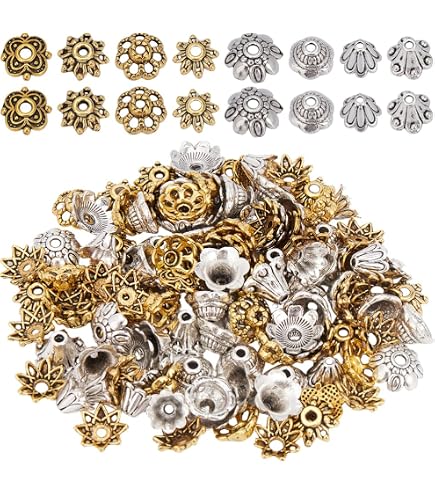 UNICRAFTALE Circa 90 pz Argento Coprinodo A Conchiglia 4.5/5/6mm Punte