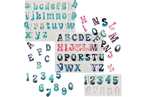 Opopark Stampo in silicone a forma di lettera, stampo in silicone per mini alfabeto in resina epossidica per gioielli fai da te, decorazione per la casa e la decorazione di torte (lettere maiuscole,