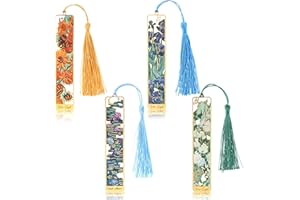 Snylcce Metal Flower Bookmarks Set of 4- Exquisite Painting Floral Page Markers for Souvenir, Ideal Gifts for Book Lovers, Teachers & Students, Perfect for Reading, Book Clubs & Special Occasions