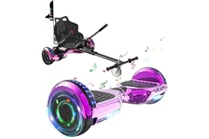 HOVERMAX Hoverboards mit Sitz,6,5 Zoll Hoverboards mit Hoverkart,Hoverboards Go-Kart mit Bluetooth LED, Hoverboards Geschenk für Kinder und Jugendliche